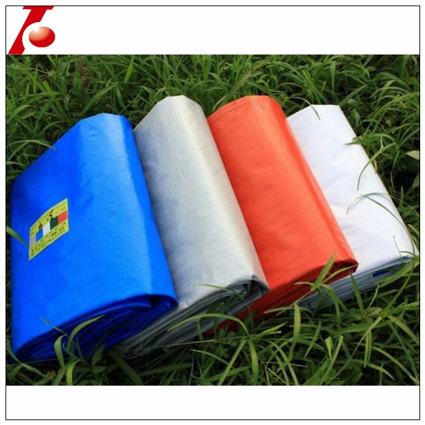 Anti-UV waterproof orange color 140grams polyethylene tarps/tarpaulin fabric