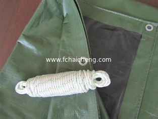 heavy duty army green/black laminated plastic canvas