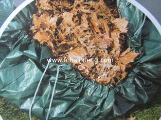leaf tarp in garden