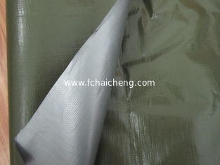 army green and white laminated pe tarpaulin fabric