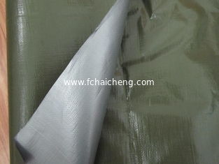 army green and white laminated pe tarpaulin fabric