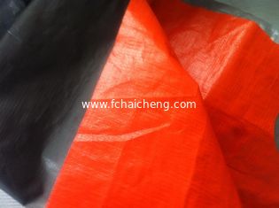 Orange color HDPE Woven Ready tarpaulin both side with LDPE