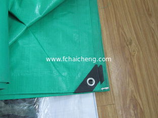 130gsm green waterproof tear resistant PE tarpaulin with reinforcement