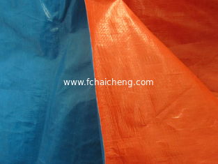 high tensile strength blue/orange PE tarpaulin used for lorry cover