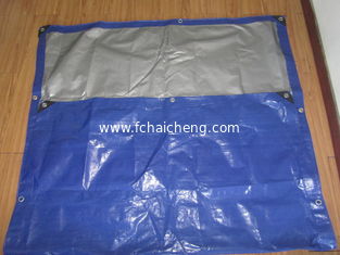 blue/white canvas curtain with rope and grommets form Haicheng in FeiCheng