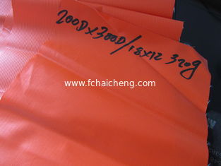 200D*300D /18*12 / 300G/SQ.M / Orange color PVC laminated tarpaulin sheet