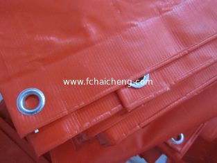 200D*300D /18*12 / 390G/SQ.M / Orange color PVC tarpaulin sheet