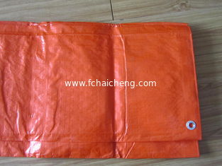 Anti-UV waterproof orange color 140grams polyethylene tarps/tarpaulin fabric
