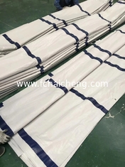 Relief Aid White PE Tarpaulin Reinforced Plastic sheet Tarpaulin with 6 blue black bands