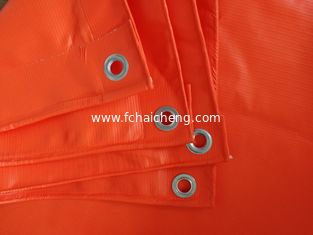 300gsm flame retardant orange pvc tarpaulin to Dubai Qatar Market