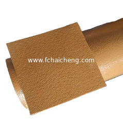 Saudi Arabia market popular 560gsm pitted surface brown color pvc coated canvas tarpaulin roll fabric