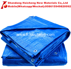 large size water-proof tarpaulin blue woven polyethylene eyelets sheet