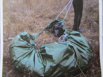 leaf tarp in garden