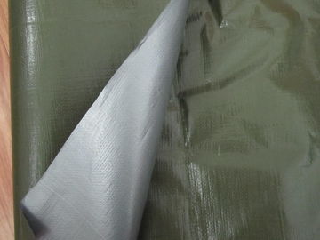 army green and white laminated pe tarpaulin fabric