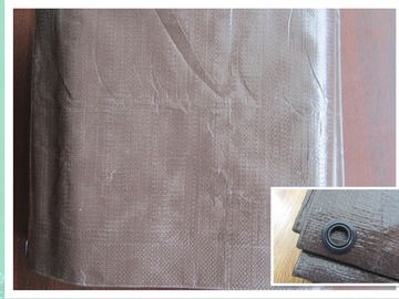 220gsm brown tarpaulin with plastic eyelets