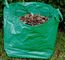 Green color durable PE woven tarpaulin material Garden bag , 200g hay bag