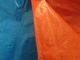 high tensile strength blue/orange PE tarpaulin used for lorry cover