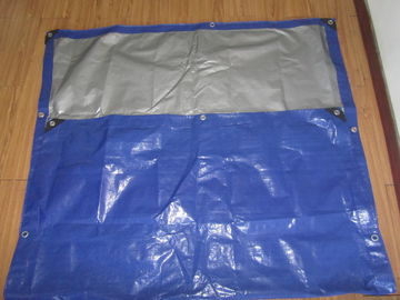 blue/white canvas curtain with rope and grommets form Haicheng in FeiCheng