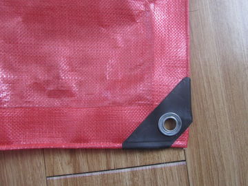 200gram red pe tarpaulin uesd for tent,black corner reinforced