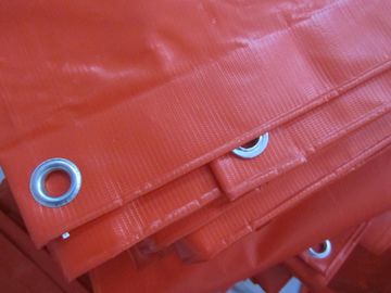 200D*300D /18*12 / 390G/SQ.M / Orange color PVC tarpaulin sheet