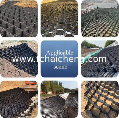 black HDPE Geocells ground grid paver soil reinforcement slope protection for erosion control