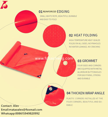 market popular orange color new material waterproof  polyethylene tarps tarpaulin sheet fabric