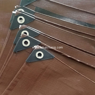 15mil thickness heavy duty ready made brown tarpaulin pe tarpaulin truck cover trailer cover